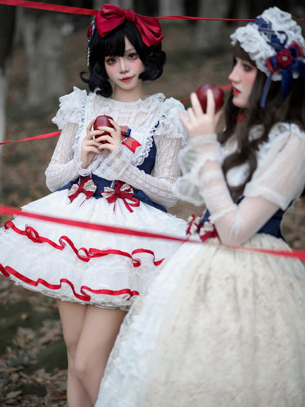 Sugar Girl Snow White Lolita High Waist A Line Strap Women's Polyester Jsk / Jumper Skirts