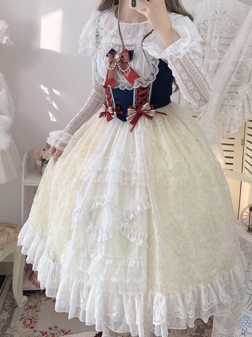 Sugar Girl Snow White Sweet Lolita Spaghetti Strap Women's Polyester Jsk / Jumper Skirts