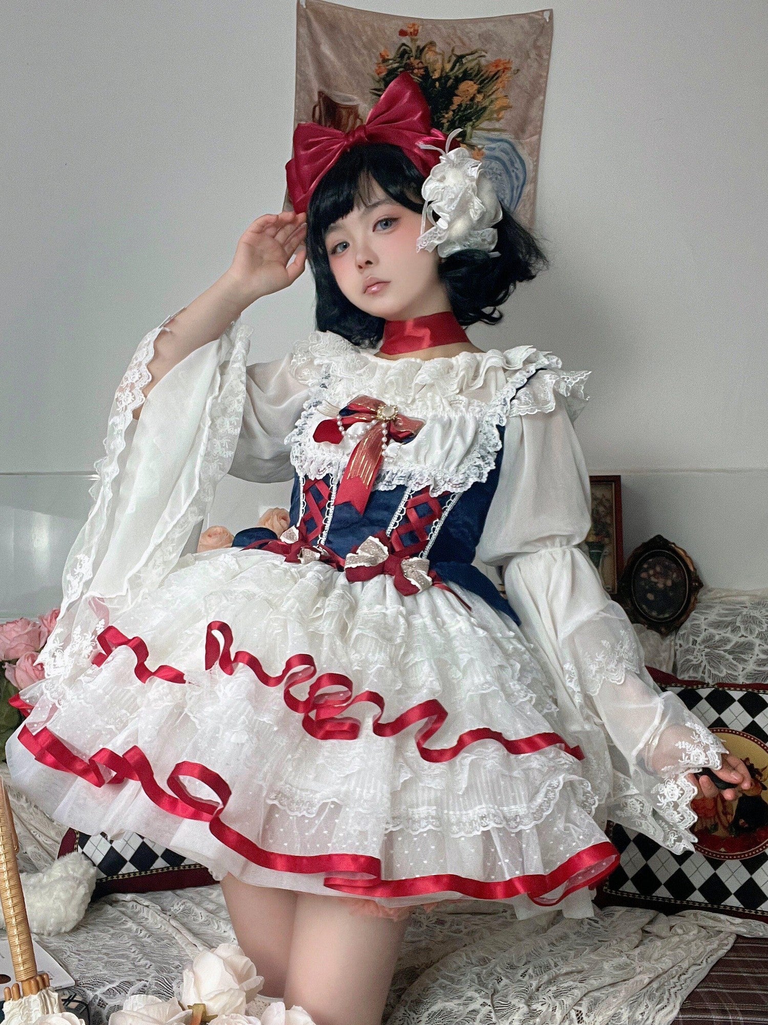 Sugar Girl Snow White Sweet Lolita Spaghetti Strap Women's Polyester Jsk / Jumper Skirts