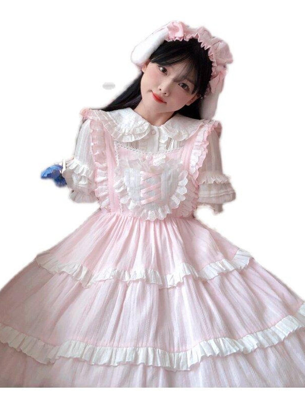 Sugar Girl Soft Solid Strappy High Waist A Line Lolita Women's Chiffon Jsk / Jumper Skirts