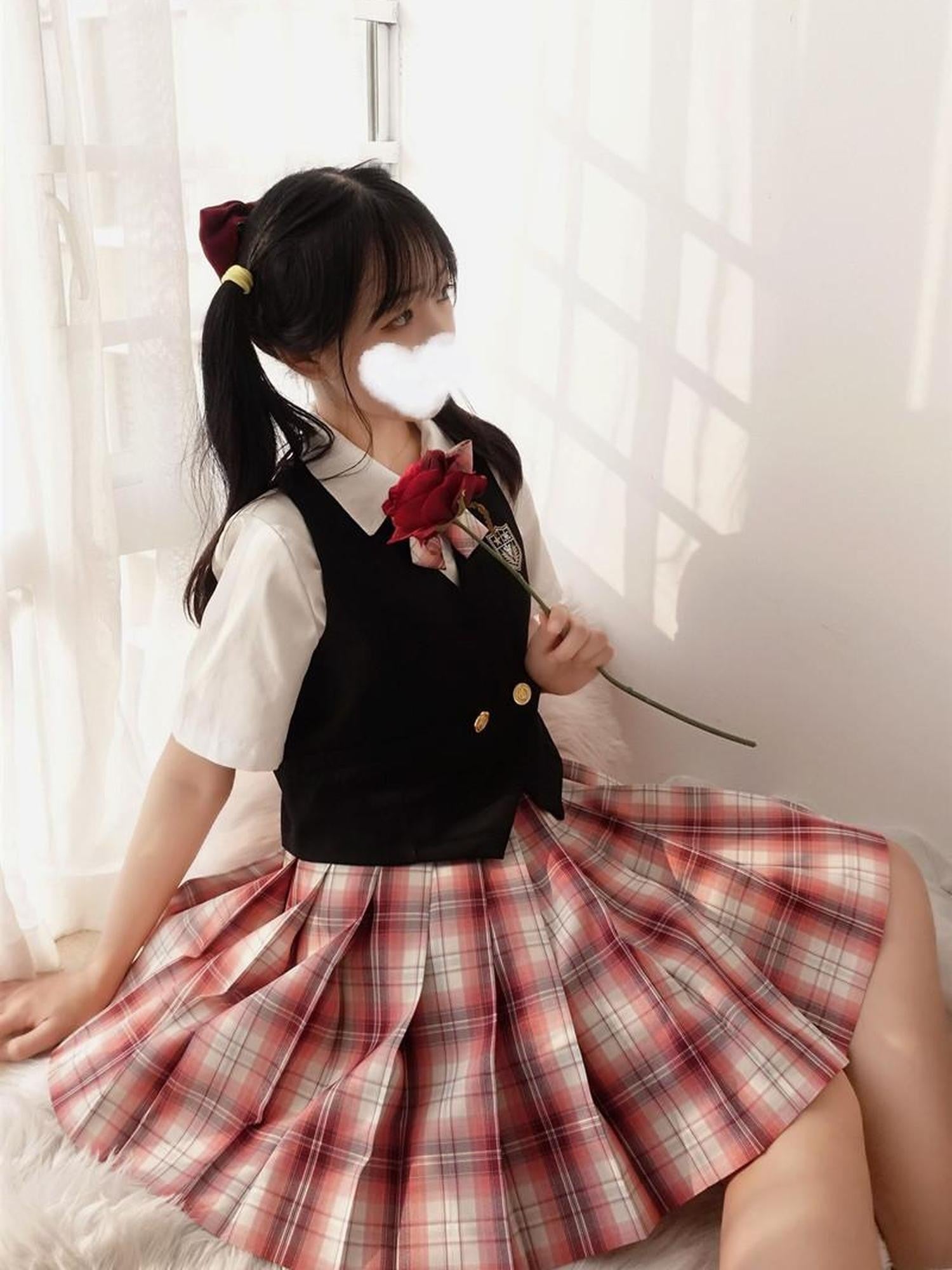 Sugar Girl Strawberry Plaid Pleated Jk Schoolgirl High Waist Aline Short Women's Skirt Sets