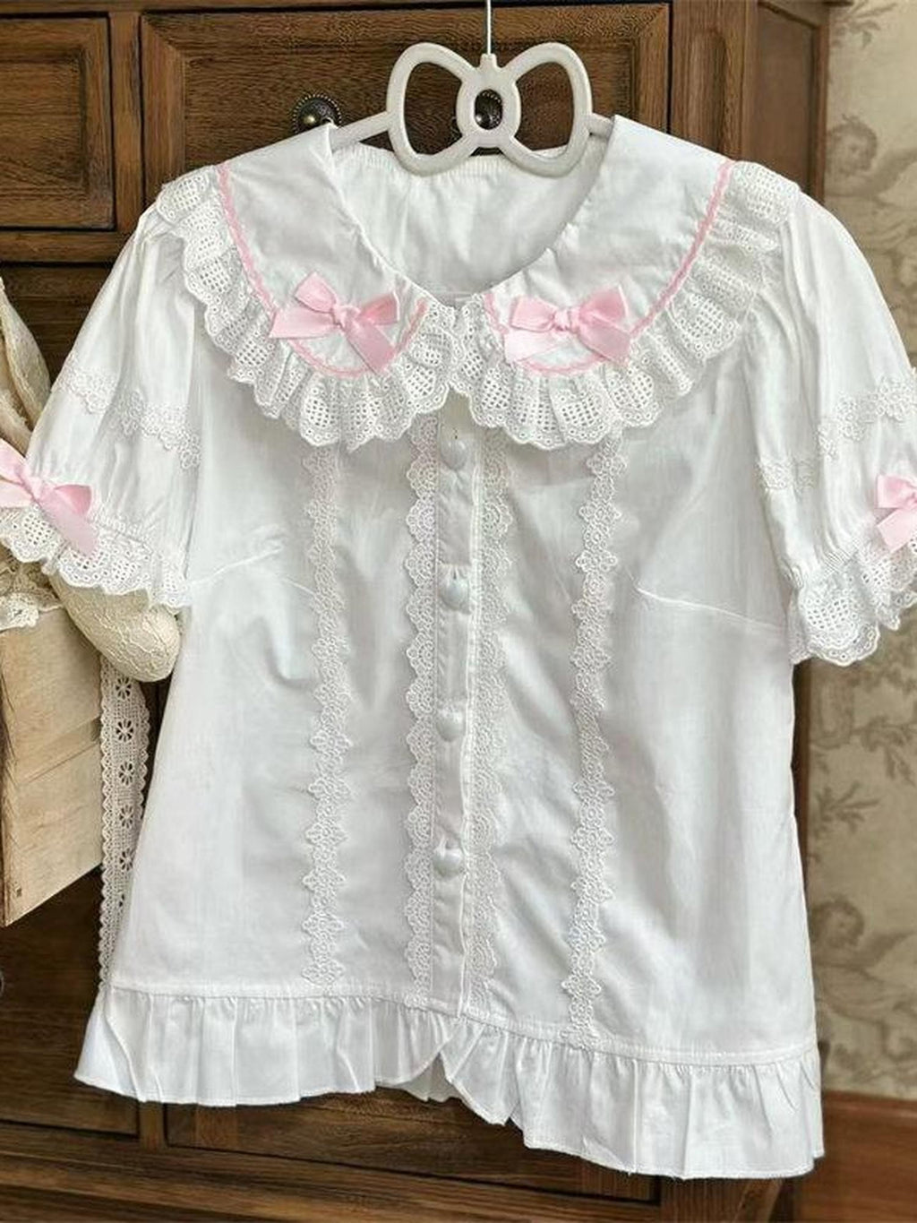 Sugar Girl Sweet Lolita Japanese Softgirl Layerable Women's Cotton Short Sleeve Blouses
