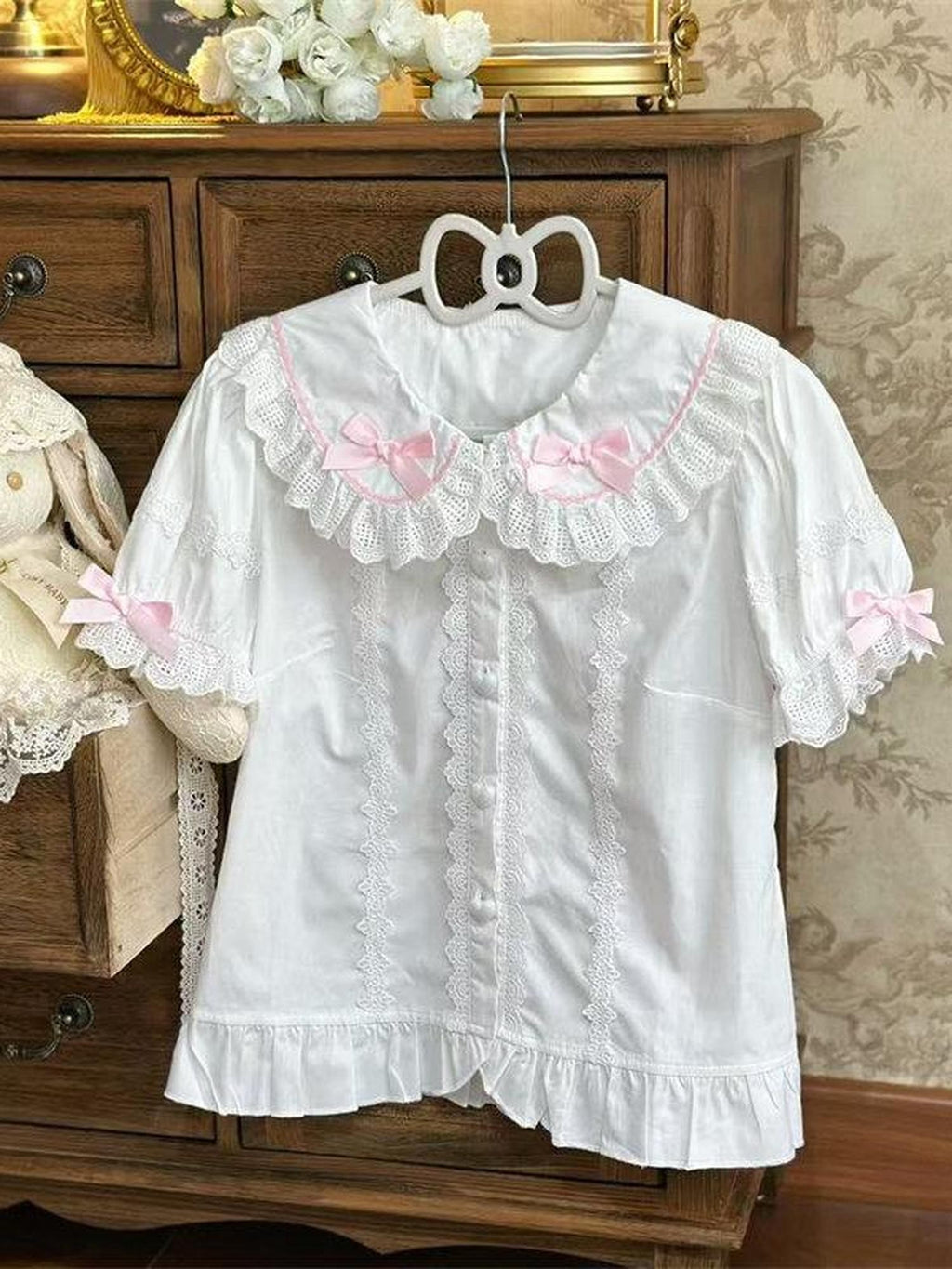 Sugar Girl Sweet Lolita Japanese Softgirl Layerable Women's Cotton Short Sleeve Blouses