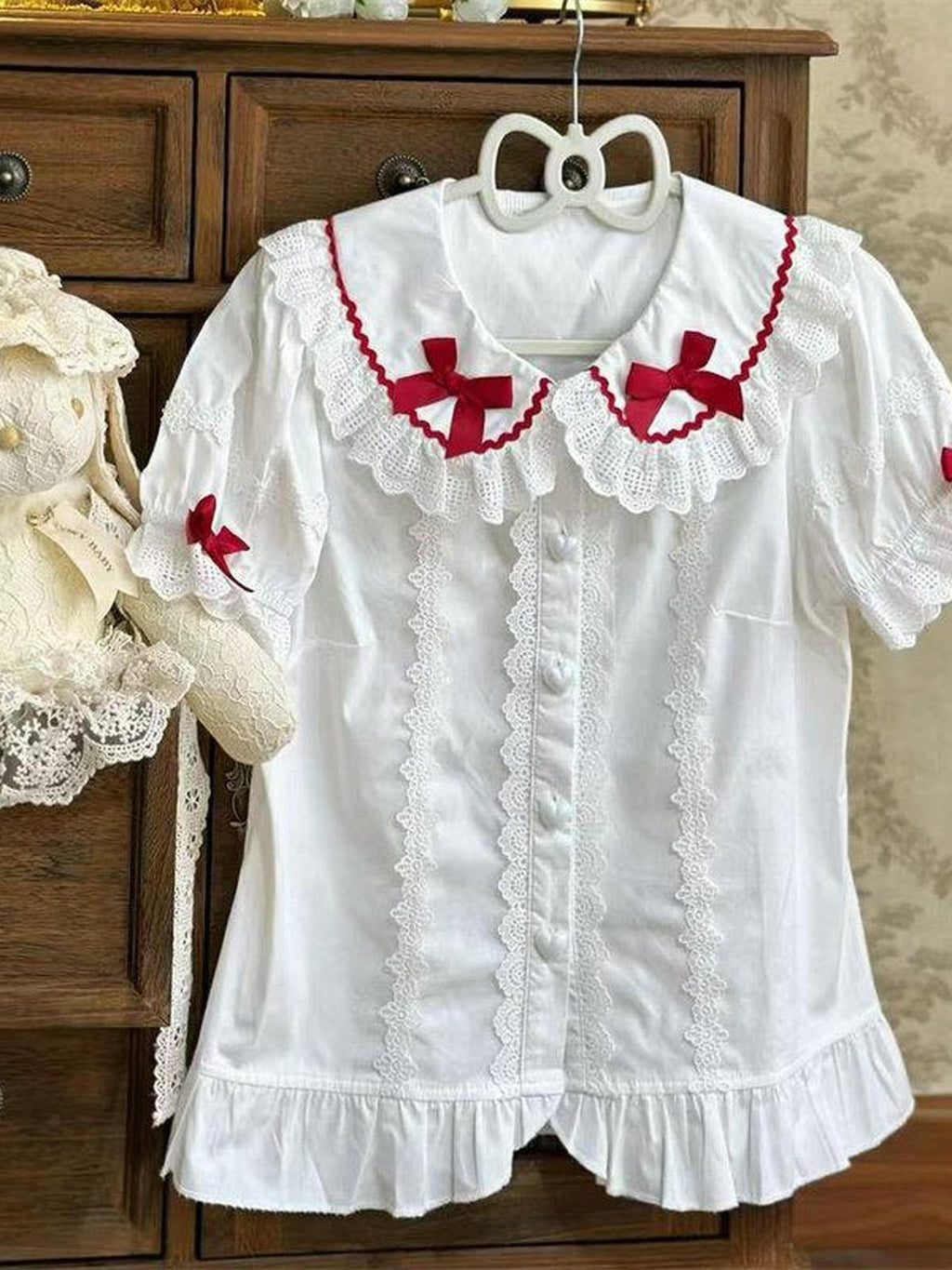 Sugar Girl Sweet Lolita Japanese Softgirl Layerable Women's Cotton Short Sleeve Blouses