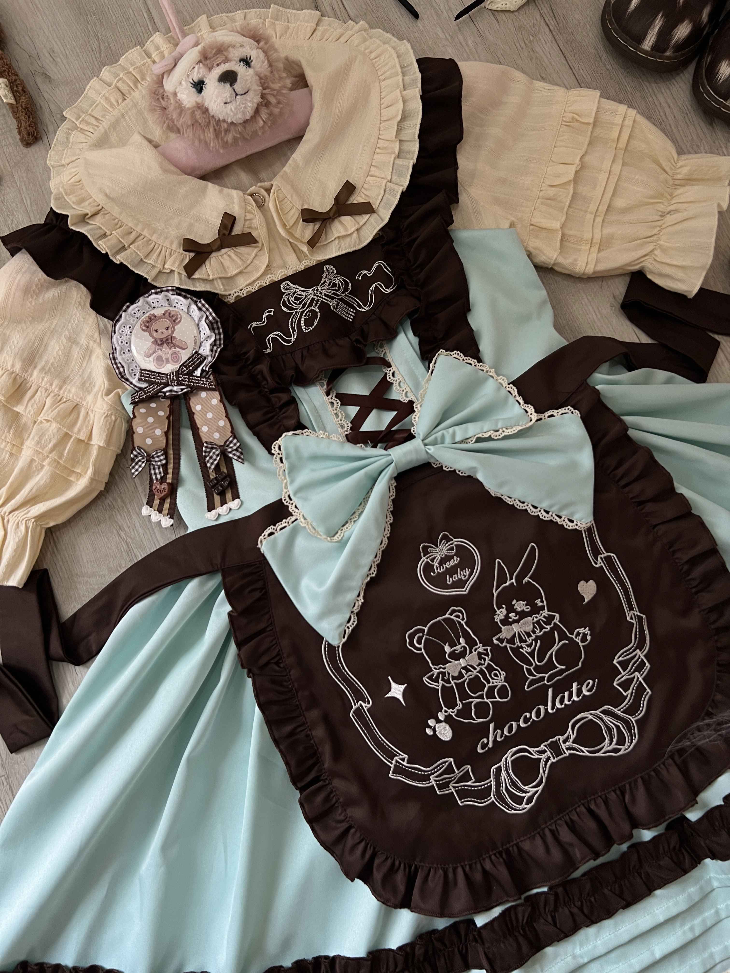 Sugar_Girl_Tiered_Lolita_Apron_Bow_Bear_Brooch_Women's_Chiffon_Jsk_/_Jumper_Skirts_730076422124_MISSTT