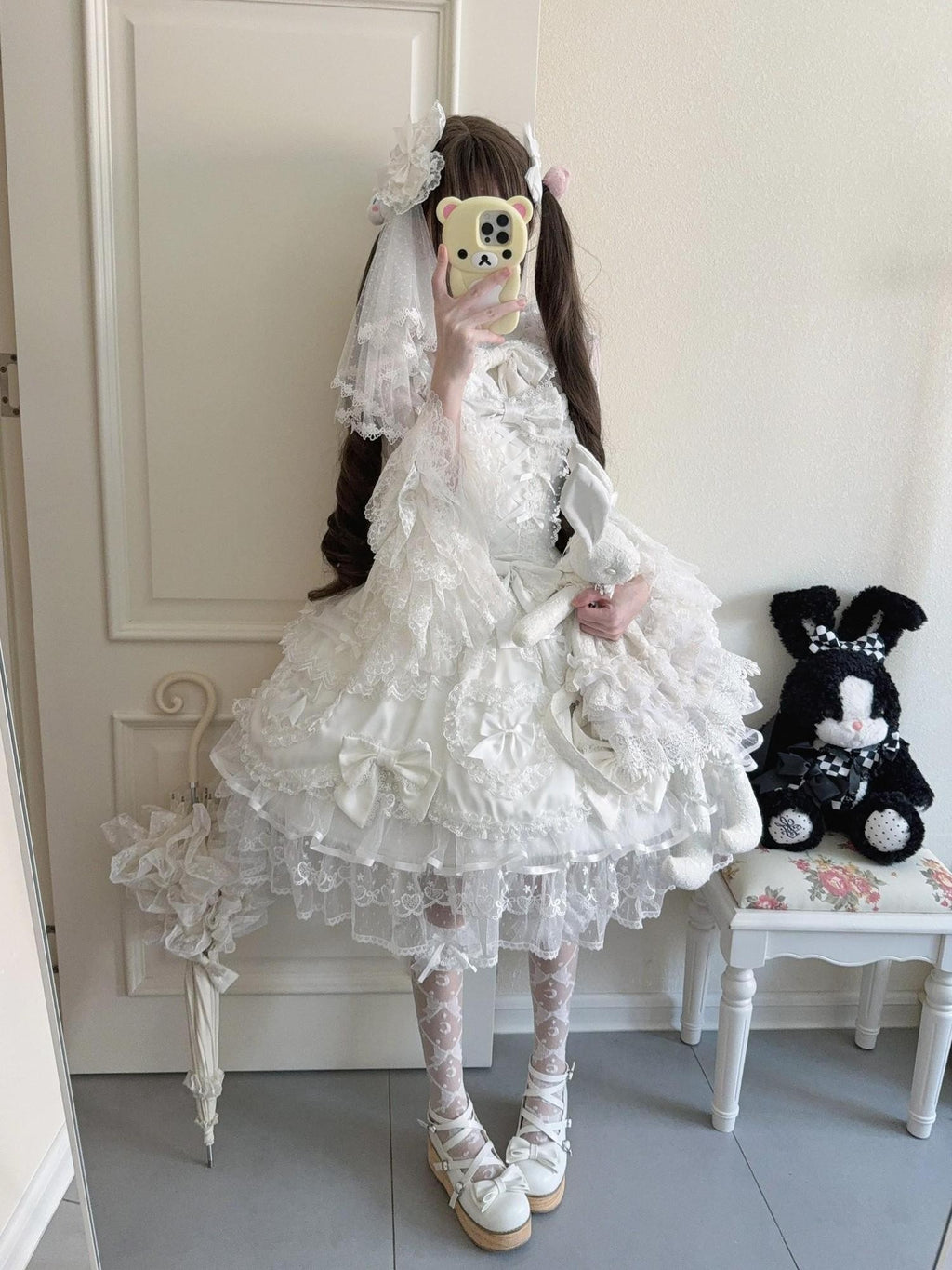 Sugar Girl Velvet Doll Lolita Spaghetti Strap Back Bow Women's Jsk / Jumper Skirts