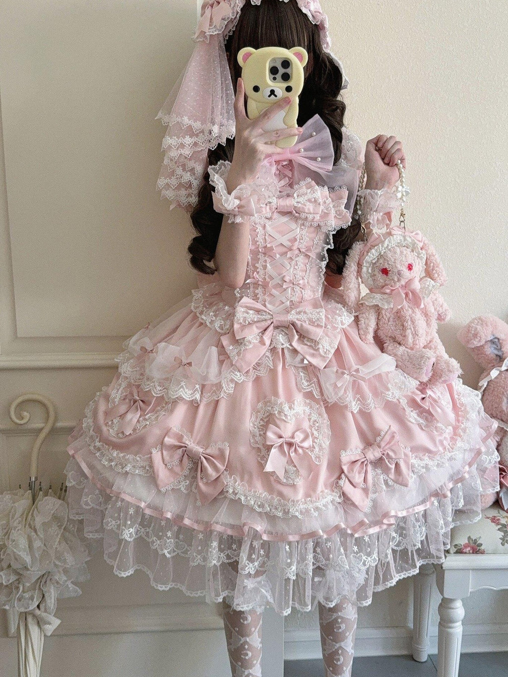 Sugar Girl Velvet Doll Lolita Spaghetti Strap Back Bow Women's Jsk / Jumper Skirts
