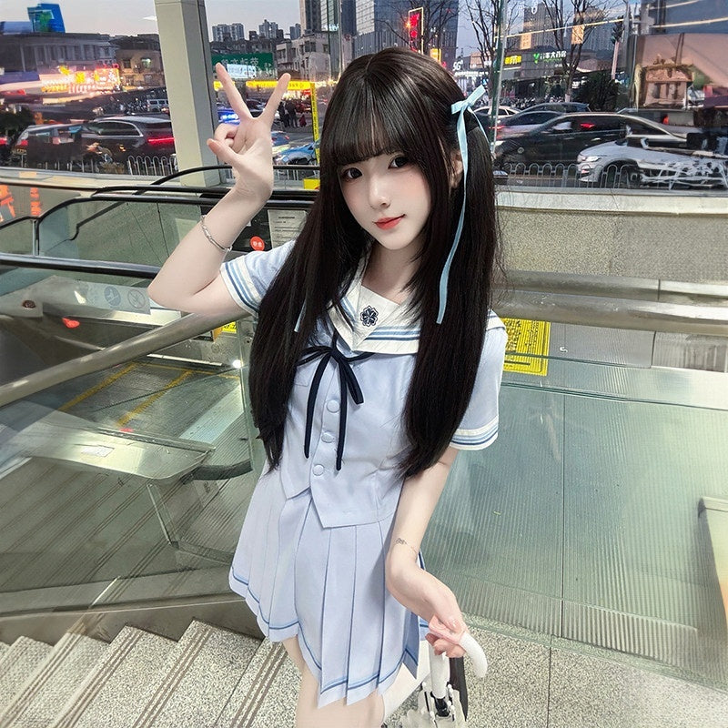 Sweet_Kawaii_JK_Blue_Sailor_Waist_Cinched_Short_Sleeve_Collar_Women's_Polyester_Skirt_Sets_1046938145475_MISSTT