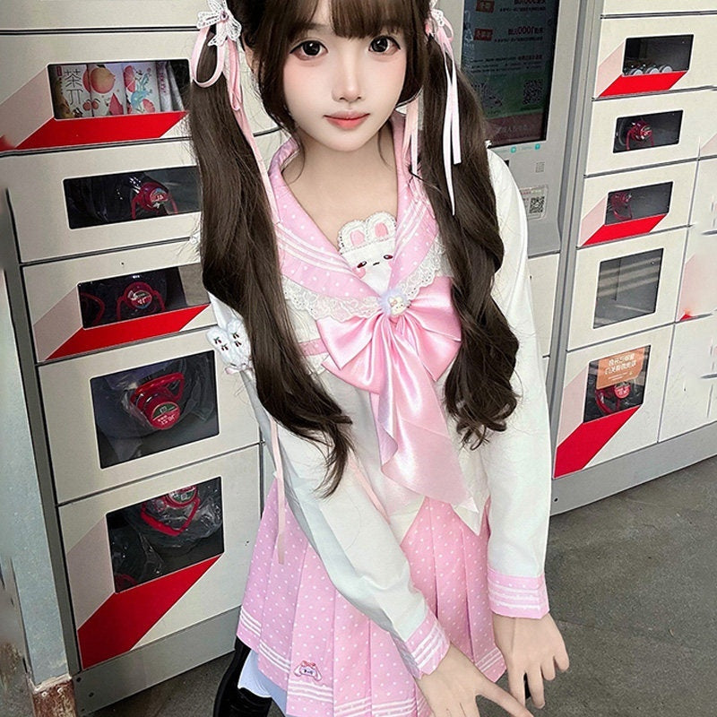 Sweet_Kawaii_JK_Cloud_Bunny_Polka_Dot_Sailor_Waist_Cinched_Women's_Polyester_Skirt_Sets_1034874379970_MISSTT