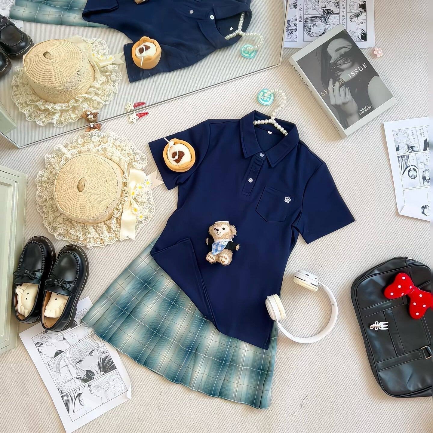 Sweet_Kawaii_JK_Collared_Polo_Pleated_Plaid_Jk_Schoolgirl_Women's_Polyester_Skirt_Sets_1059236107902_MISSTT