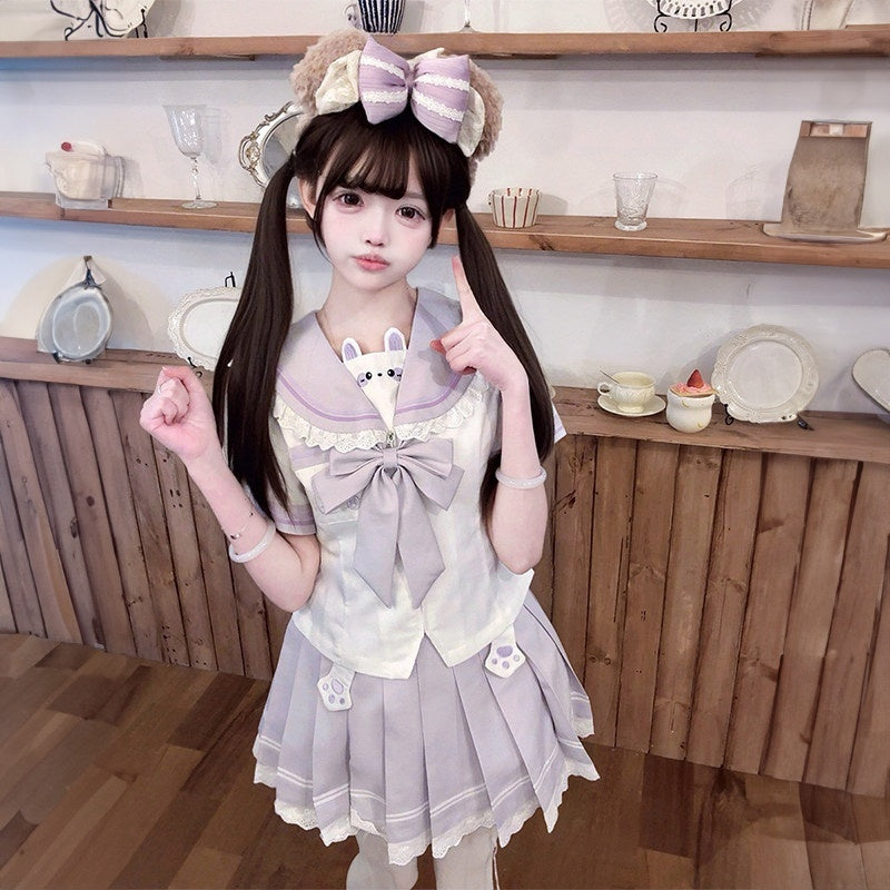 Sweet_Kawaii_JK_Cute_Bunny_Cinched_Waist_Sailor_Lapel_Collar_Women's_Polyester_Skirt_Sets_998141776323_MISSTT