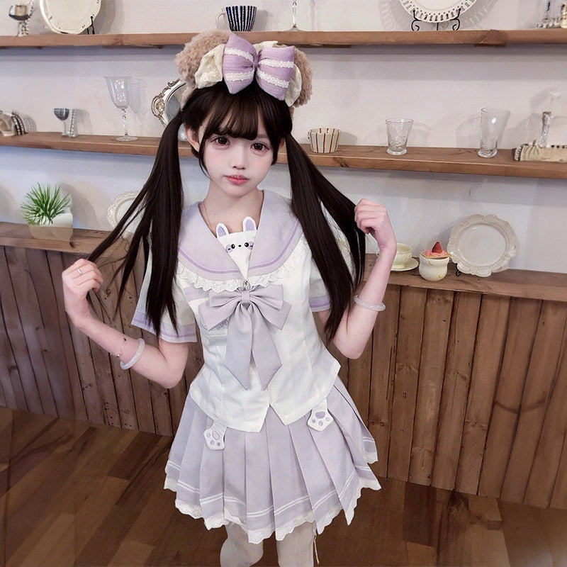 Sweet_Kawaii_JK_Cute_Bunny_Jk_Sailor_Collar_Lace_Trim_Women's_Polyester_Skirt_Sets_1034214744076_MISSTT