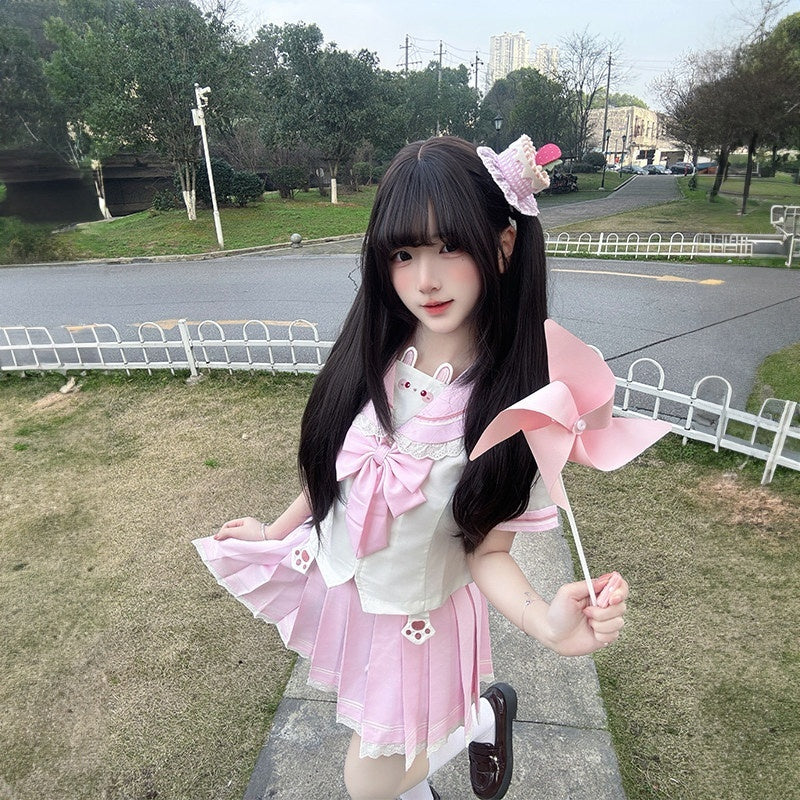 Sweet_Kawaii_JK_Cute_Bunny_Jk_Sailor_Collar_Lace_Trim_Women's_Polyester_Skirt_Sets_1034214744076_MISSTT