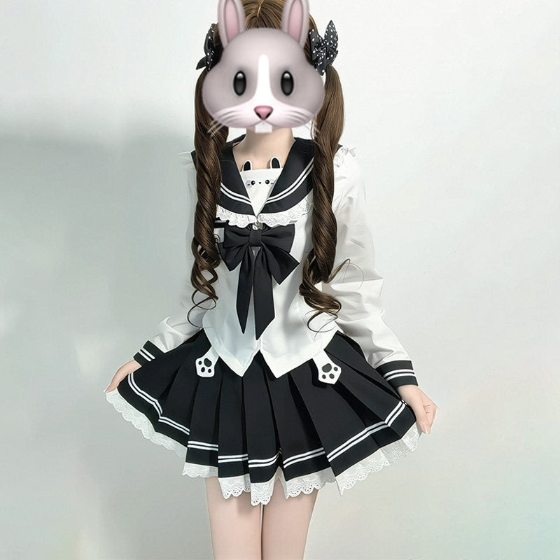 Sweet_Kawaii_JK_Cute_Bunny_Jk_Sailor_Collar_Lace_Trim_Women's_Polyester_Skirt_Sets_1034214744076_MISSTT