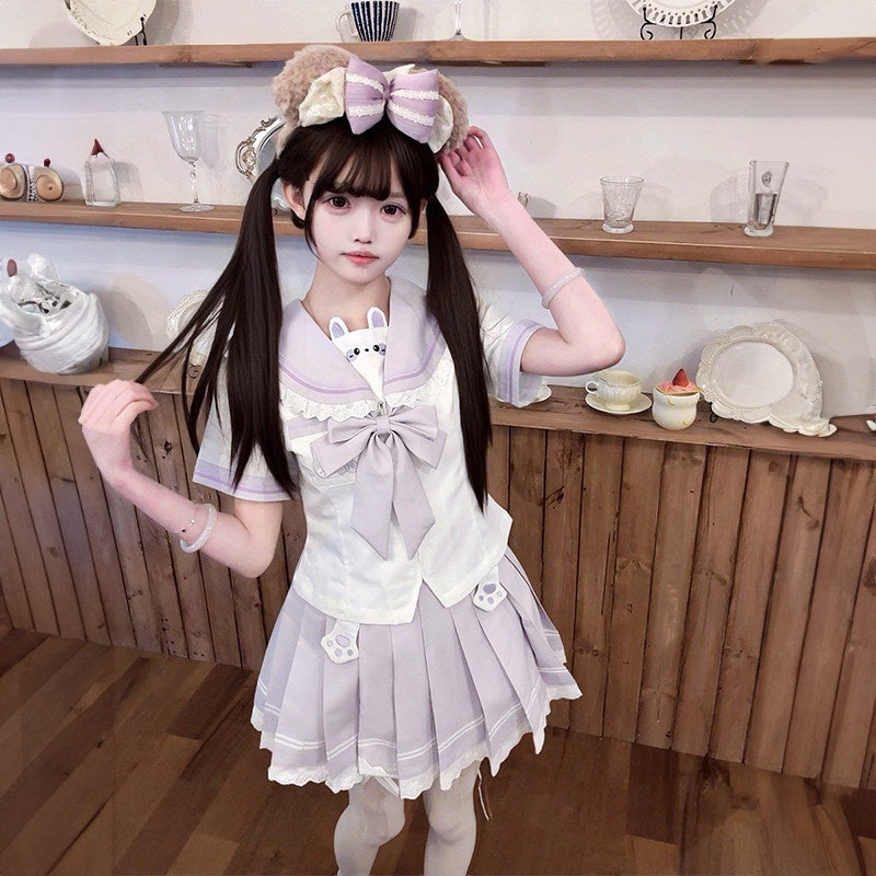 Sweet_Kawaii_JK_Cute_Bunny_Jk_Sailor_Collar_Lace_Trim_Women's_Polyester_Skirt_Sets_1034214744076_MISSTT
