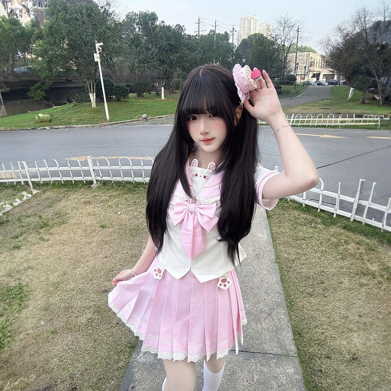 Sweet_Kawaii_JK_Cute_Bunny_Jk_Sailor_Collar_Lace_Trim_Women's_Polyester_Skirt_Sets_1034214744076_MISSTT