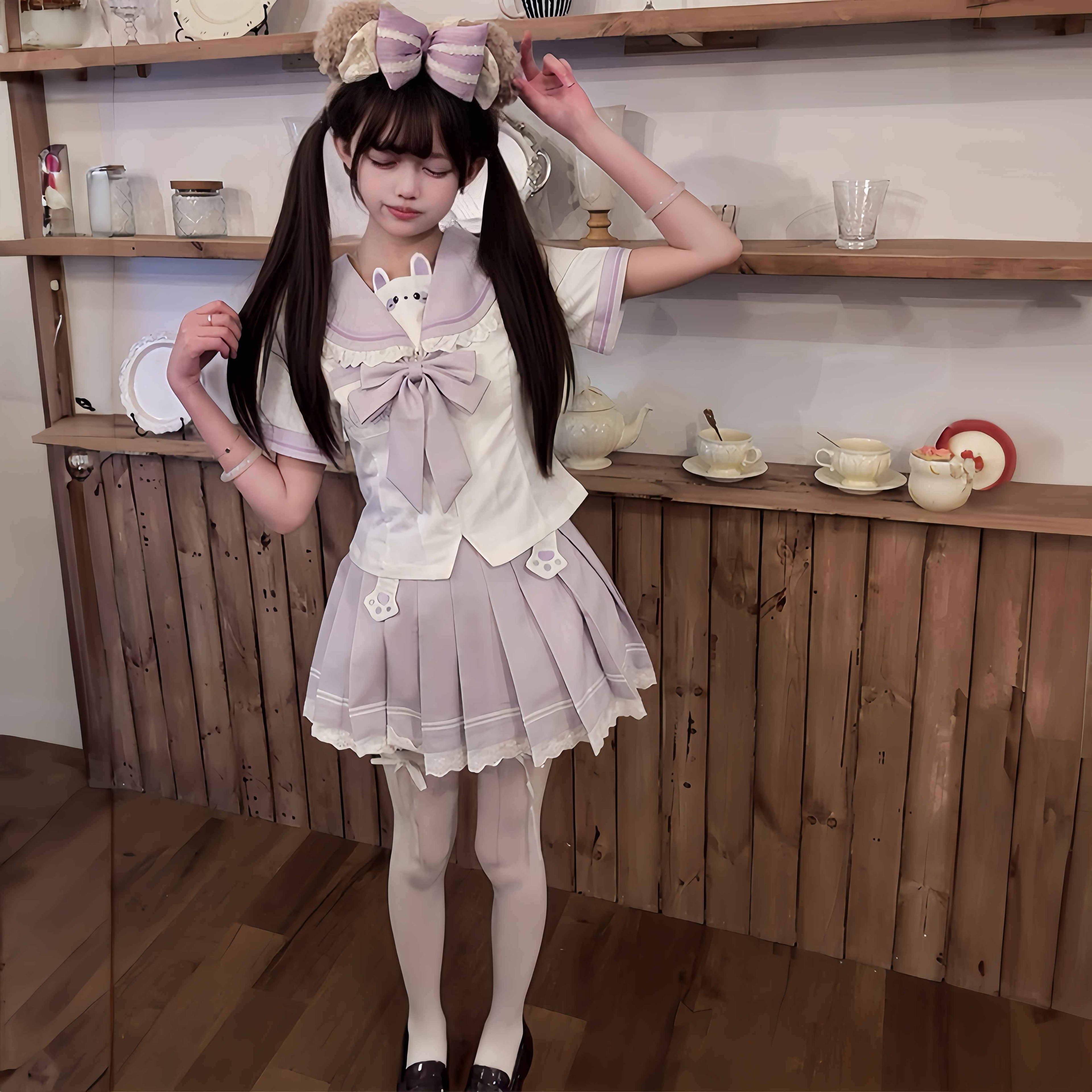 Sweet_Kawaii_JK_Cute_Rabbit_Jk_Sailor_Cinched_Waist_Women's_Polyester_Skirt_Sets_998311185840_MISSTT