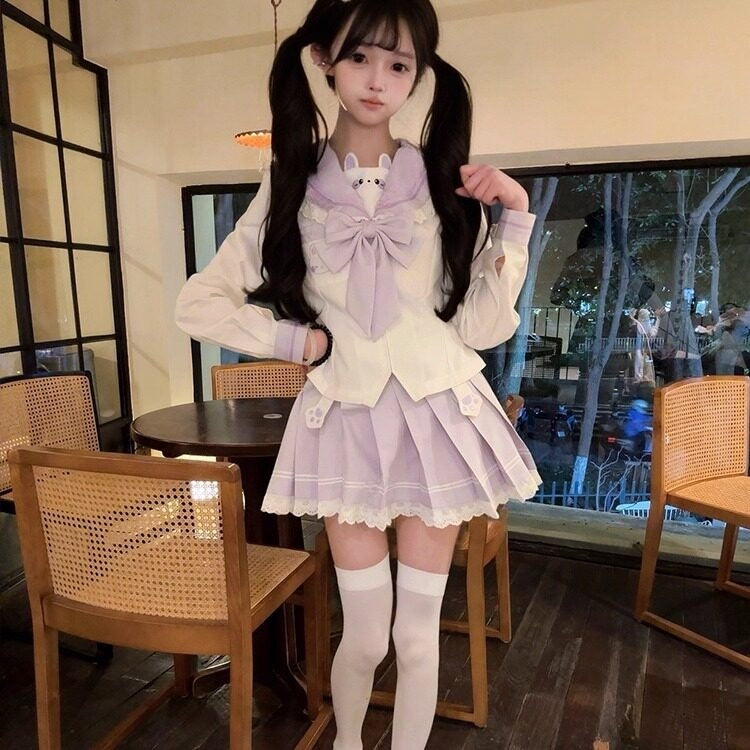 Sweet_Kawaii_JK_Cute_Rabbit_Jk_Sailor_Cinched_Waist_Women's_Polyester_Skirt_Sets_998311185840_MISSTT