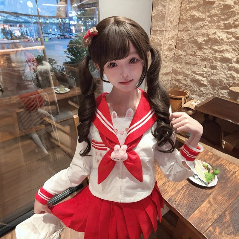 Sweet_Kawaii_JK_Cute_Rabbit_Print_Sailor_Collar_Jk_Uniform_Women's_Polyester_Skirt_Sets_952492045720_MISSTT