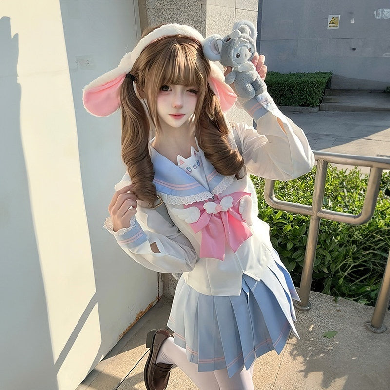 Sweet_Kawaii_JK_Cute_Sailor_Collar_Pleated_Waist_Cinched_Jk_Women's_Polyester_Skirt_Sets_1039465376762_MISSTT