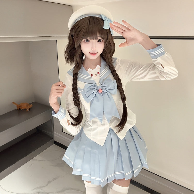 Sweet_Kawaii_JK_Cute_Sailor_Short_Sleeve_Slim_Fit_Lapel_School_Women's_Polyester_Skirt_Sets_975675463885_MISSTT