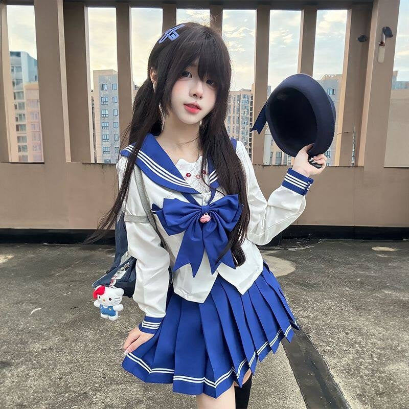 Sweet_Kawaii_JK_Cute_Sailor_Short_Sleeve_Slim_Fit_Lapel_School_Women's_Polyester_Skirt_Sets_975675463885_MISSTT