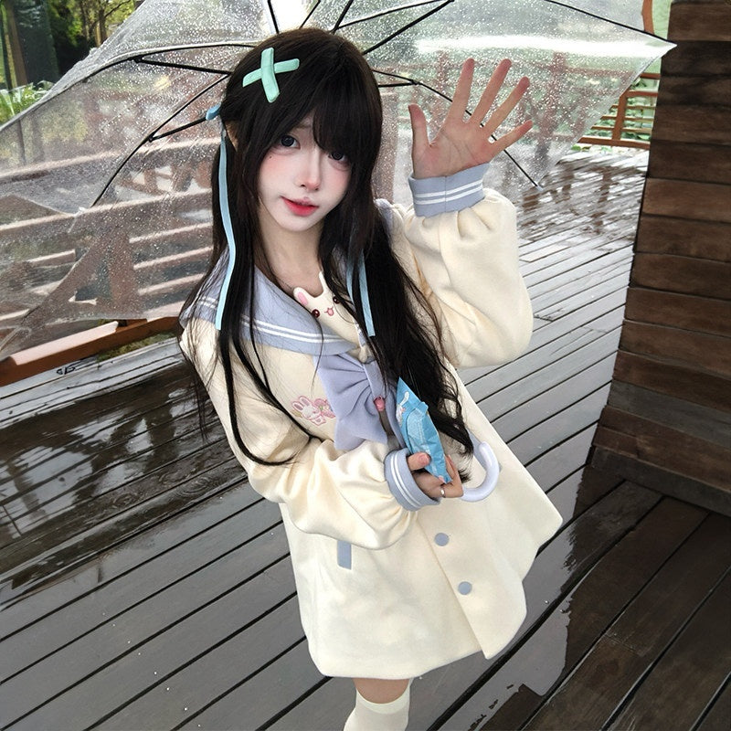 Sweet_Kawaii_JK_Embroidered_Thick_Bunny_Bell_Bow_Single_Breasted_Loose_Women's_Polyester_Coats_1020866454652_MISSTT
