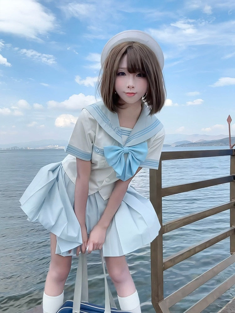 Sweet_Kawaii_JK_Fishtail_Bow_Cinched_Waist_Sailor_Short_Sleeve_Women's_Polyester_Skirt_Sets_1041890533962_MISSTT