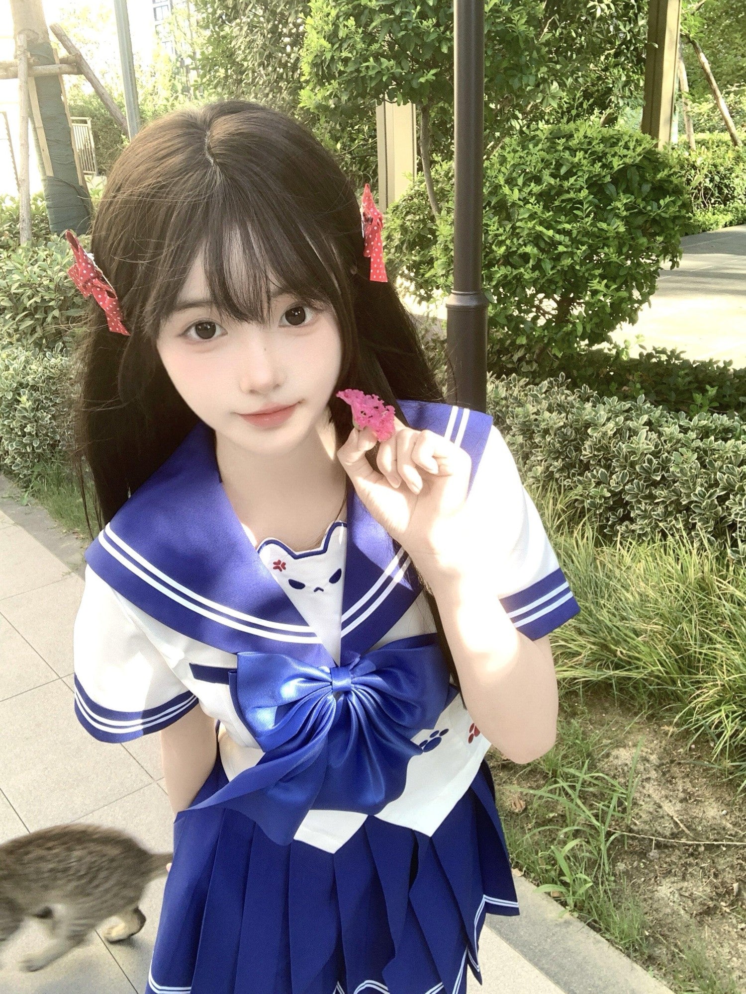 Sweet Kawaii JK Japanese School Sailor Collar Waist Cinched Polyester Women's Skirt Sets