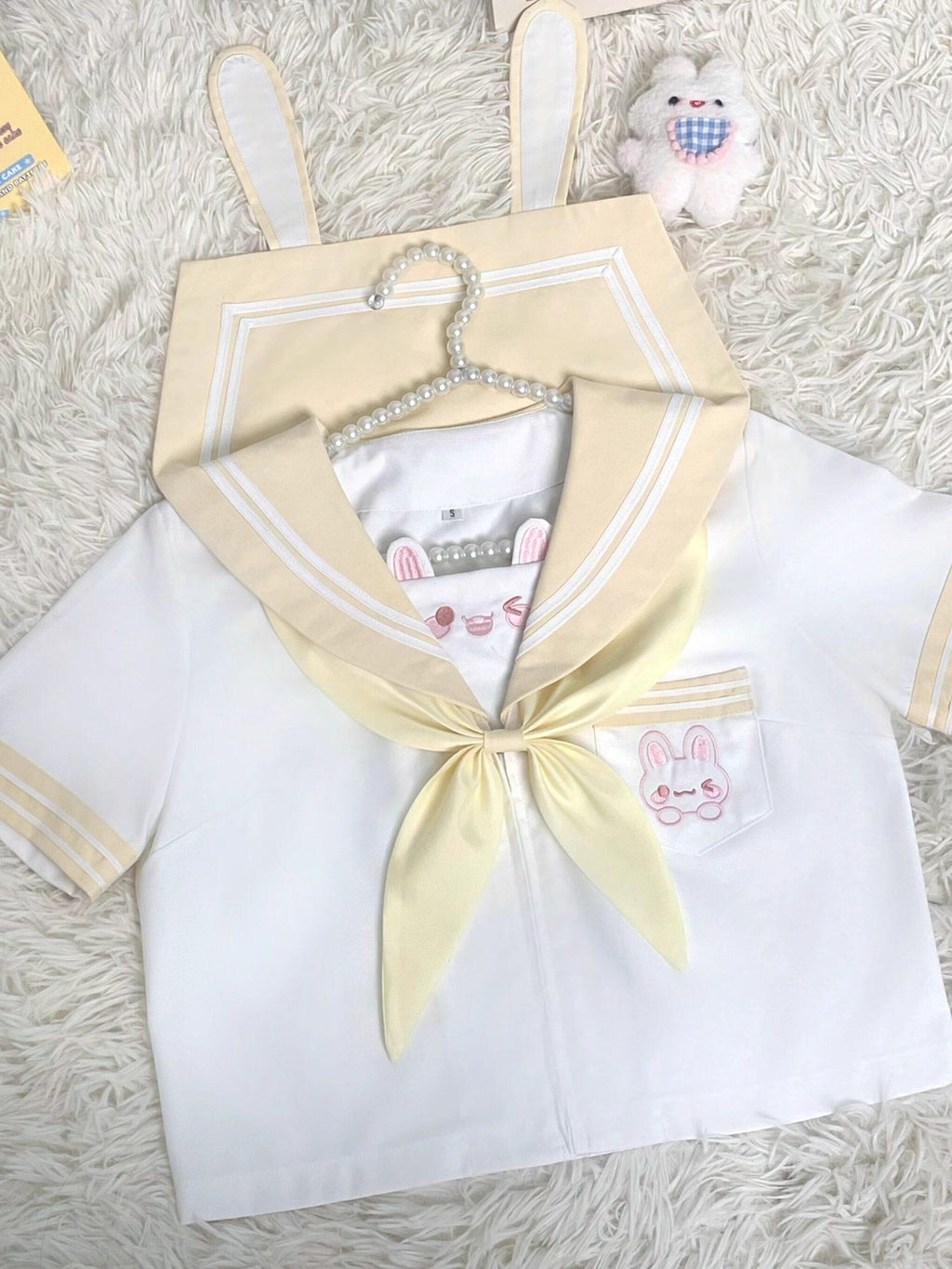 Sweet Kawaii JK Jk Sailor Collar Short Sleeve School Uniform Women's Polyester Skirt Sets