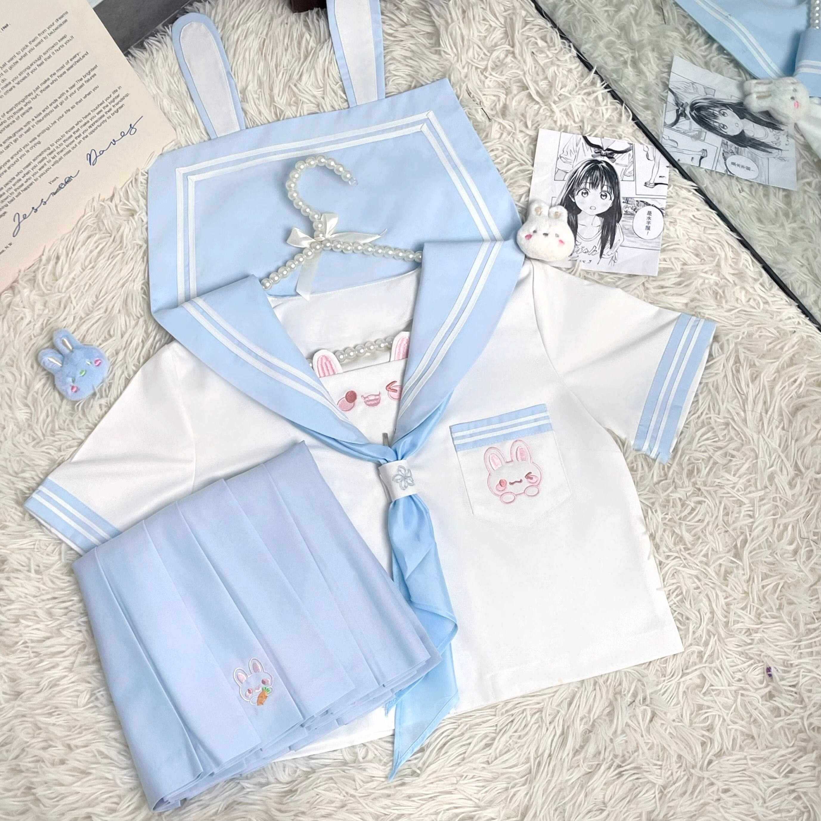 Sweet_Kawaii_JK_Jk_Sailor_Collar_Triangle_Scarf_Short_Sleeve_Short_Skirt_Women's_Skirt_Sets_938025025963_MISSTT