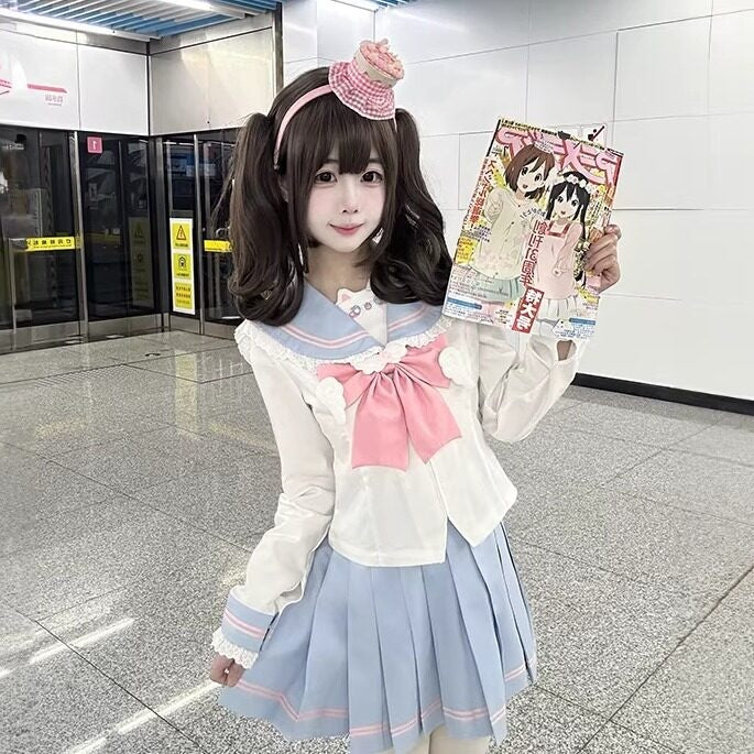 Sweet_Kawaii_JK_Kawaii_Cinched_Waist_Sailor_Pleated_Collar_Bow_Women's_Polyester_Skirt_Sets_1009199503848_MISSTT