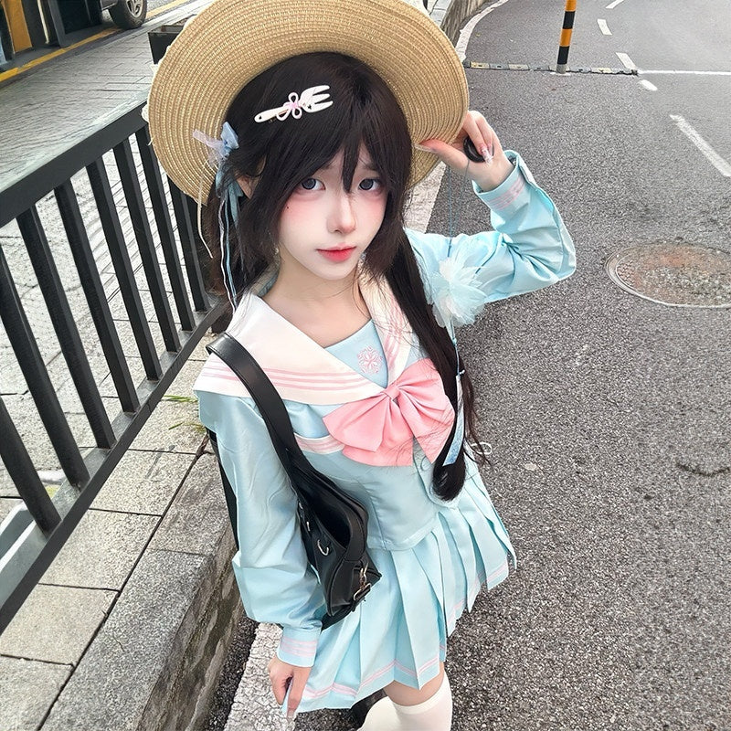 Sweet_Kawaii_JK_Light_Blue_Cinched_Waist_Short_Sleeve_Sailor_Jk_Women's_Polyester_Skirt_Sets_1043173921889_MISSTT