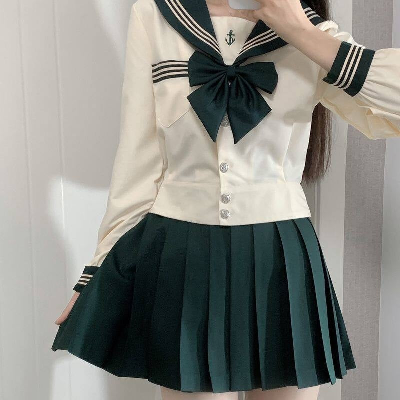 Sweet_Kawaii_JK_Nautical_Waist_Cinched_Sailor_Pleated_Short_Sleeve_Women's_Polyester_Skirt_Sets_955565734451_MISSTT