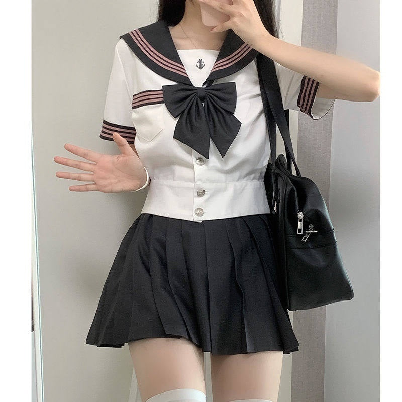Sweet_Kawaii_JK_Nautical_Waist_Cinched_Sailor_Pleated_Short_Sleeve_Women's_Polyester_Skirt_Sets_955565734451_MISSTT