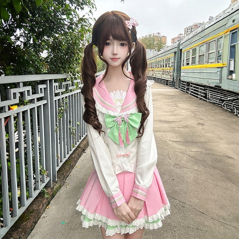 Sweet_Kawaii_JK_Pink_Chinese_Jk_Sailor_Fitted_Waist_Women's_Polyester_Skirt_Sets_1048819689296_MISSTT