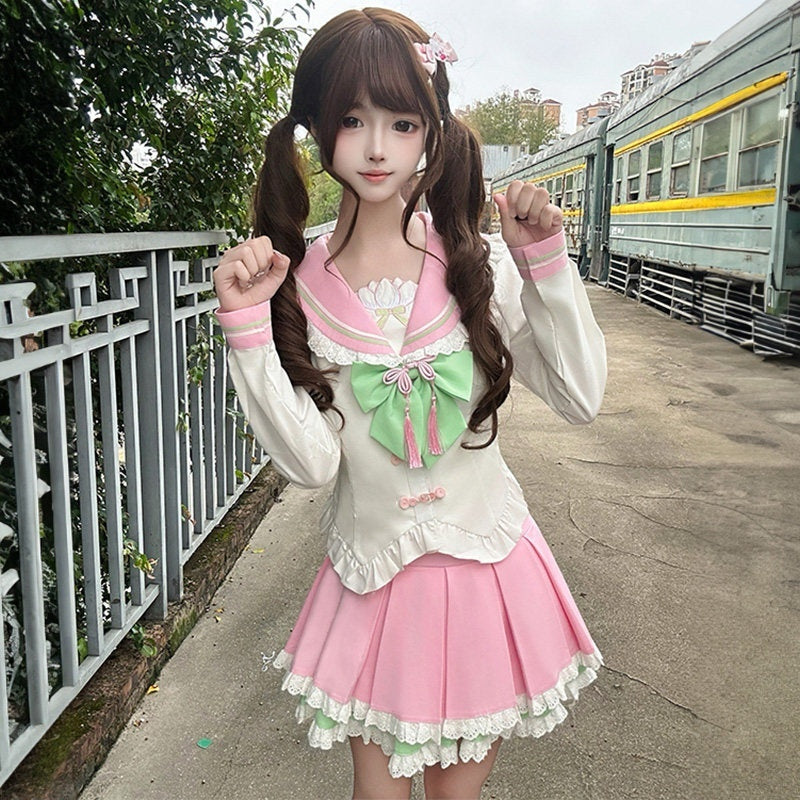 Sweet_Kawaii_JK_Pink_Chinese_Jk_Sailor_Fitted_Waist_Women's_Polyester_Skirt_Sets_1048819689296_MISSTT