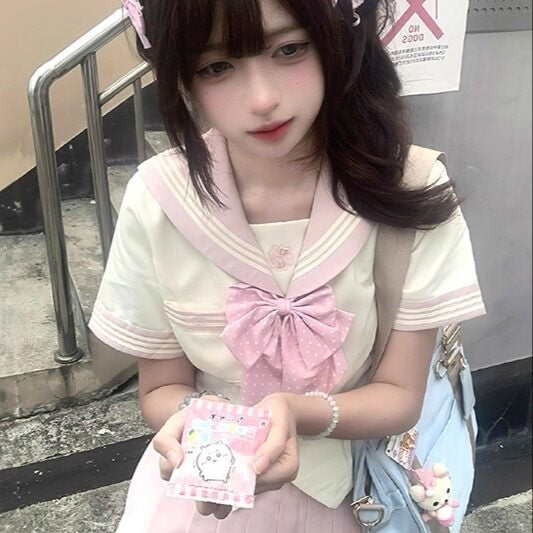 Sweet_Kawaii_JK_Pink_Embroidered_Sailor_Short_Sleeve_Pleated_Collar_Women's_Polyester_Skirt_Sets_962856243239_MISSTT