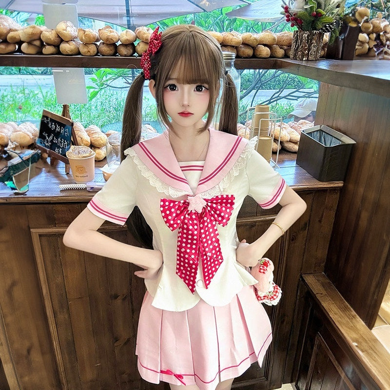 Sweet_Kawaii_JK_Pink_Sailor_Collar_Jk_Uniform_Short_Sleeve_Bow_Women's_Polyester_Skirt_Sets_1059280558736_MISSTT