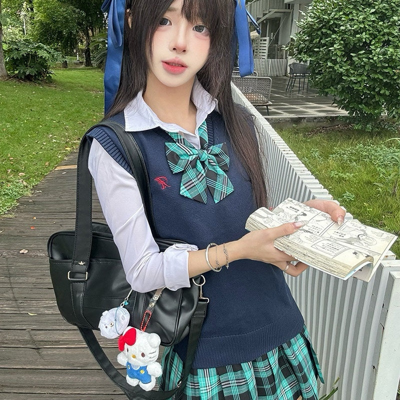 Sweet_Kawaii_JK_Plaid_Jk_Schoolgirl_V-neck_Layered_Women's_Knit_Vest_Long_Sleeve_Skirt_Sets_981635774687_MISSTT