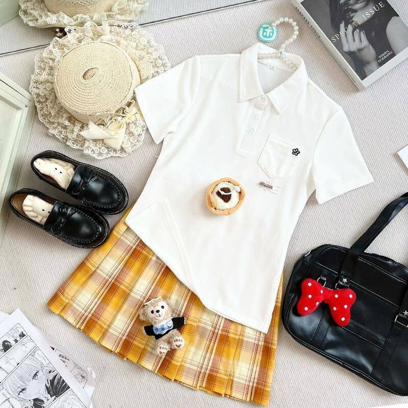 Sweet_Kawaii_JK_Pleated_Plaid_Jk_Polo_Short_Sleeve_Turn_Down_Collar_Women's_Polyester_Skirt_Sets_1059236867224_MISSTT