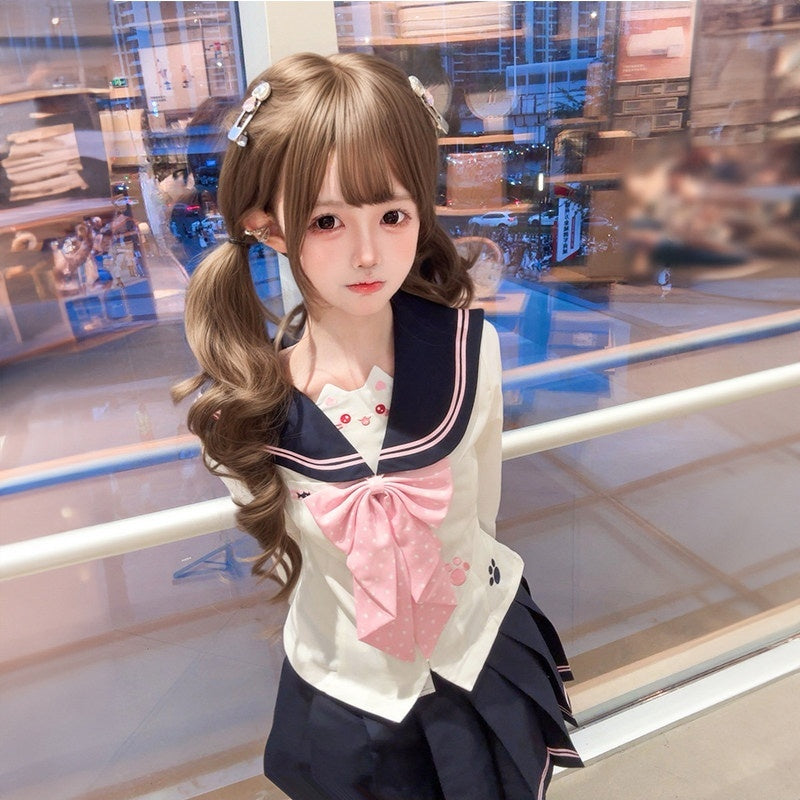 Sweet_Kawaii_JK_Polka_Dot_Cinched_Waist_Sailor_Long_Sleeve_Bow_Women's_Polyester_Skirt_Sets_983083105874_MISSTT