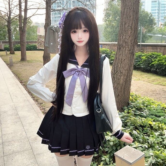 Sweet_Kawaii_JK_Purple_Cherry_Sailor_Cute_Waist_Cinched_Bow_Tie_Women's_Polyester_Skirt_Sets_1022539628165_MISSTT