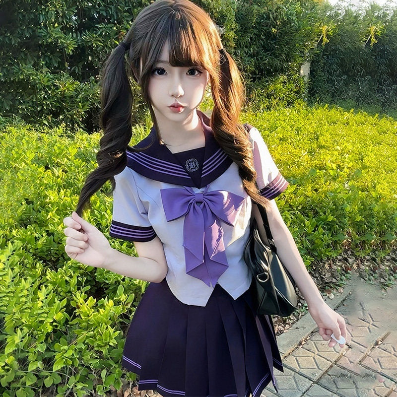 Sweet_Kawaii_JK_Purple_Cinched_Waist_Sailor_Collar_Short_Sleeve_Women's_Polyester_Skirt_Sets_1040686687784_MISSTT