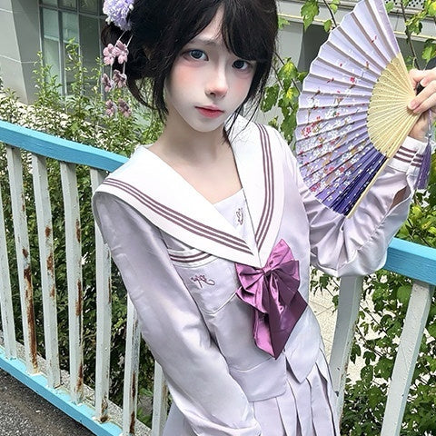 Sweet_Kawaii_JK_Purple_Mist_Lily_Jk_Sailor_Collar_Waist_Cinched_Long_Sleeve_Women's_Skirt_Sets_973868744693_MISSTT