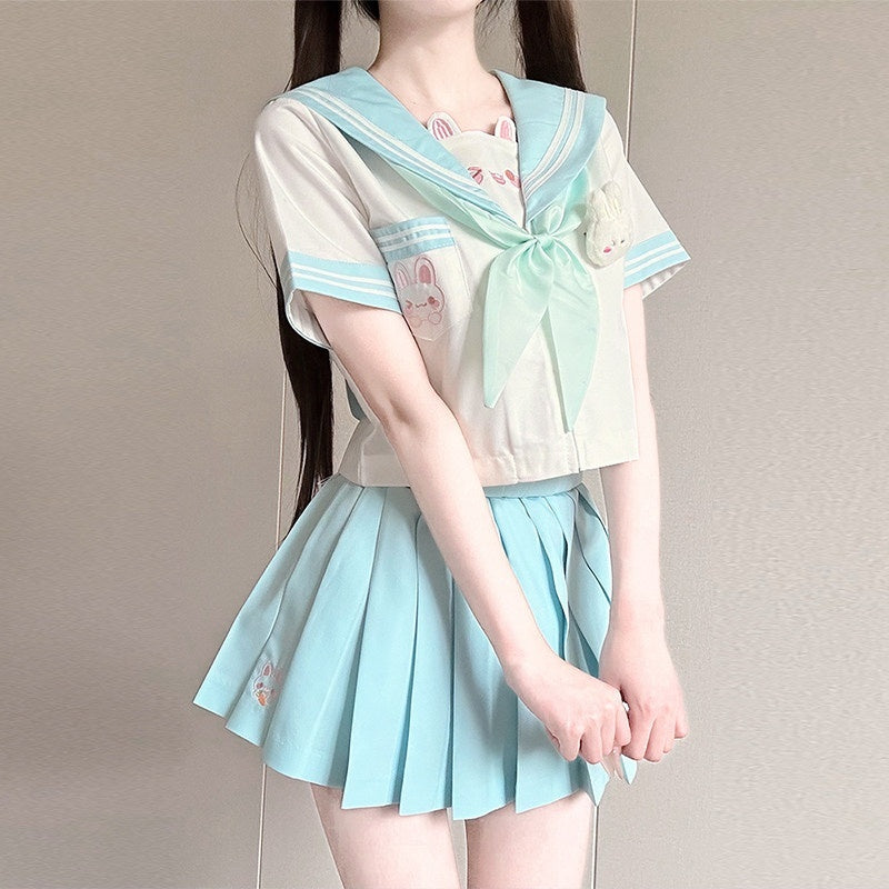 Sweet_Kawaii_JK_Rabbit_Sailor_Collar_Japanese_Short_Sleeve_Short_Skirt_Women's_Skirt_Sets_938554328244_MISSTT