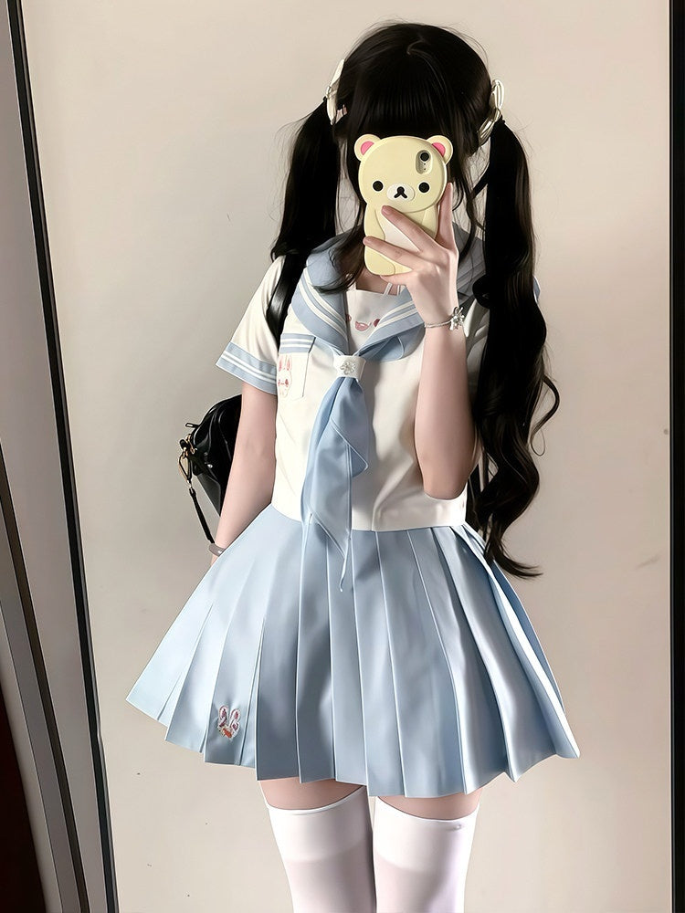 Sweet_Kawaii_JK_Rabbit_Sailor_Collar_Japanese_Short_Sleeve_Short_Skirt_Women's_Skirt_Sets_938554328244_MISSTT