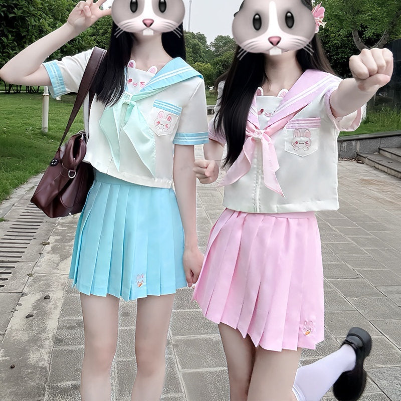 Sweet_Kawaii_JK_Rabbit_Sailor_Collar_Japanese_Short_Sleeve_Short_Skirt_Women's_Skirt_Sets_938554328244_MISSTT