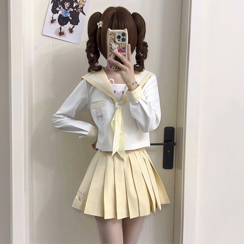 Sweet_Kawaii_JK_Rabbit_Sailor_Collar_Japanese_Short_Sleeve_Short_Skirt_Women's_Skirt_Sets_938554328244_MISSTT