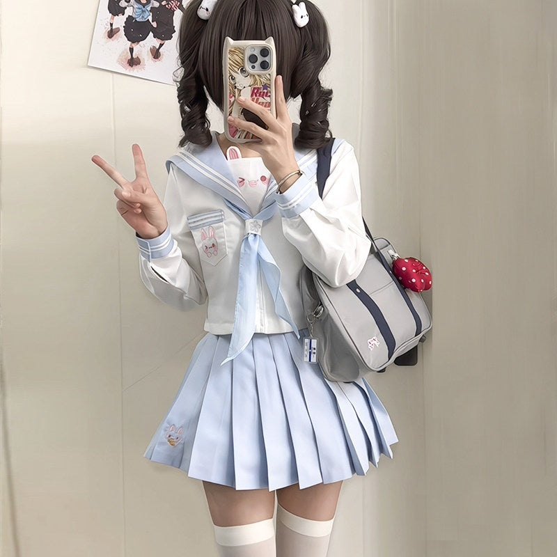 Sweet_Kawaii_JK_Rabbit_Sailor_Collar_Japanese_Short_Sleeve_Short_Skirt_Women's_Skirt_Sets_938554328244_MISSTT